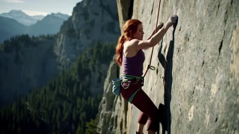 rock climbing in the mountains