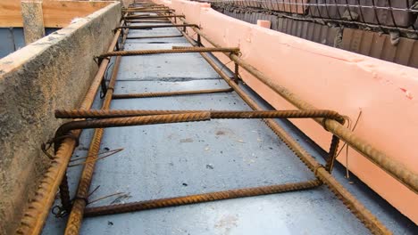 reinforced concrete foundation with rebar and insulation