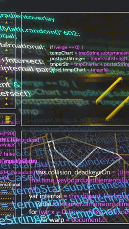 Animation of data processing on black background