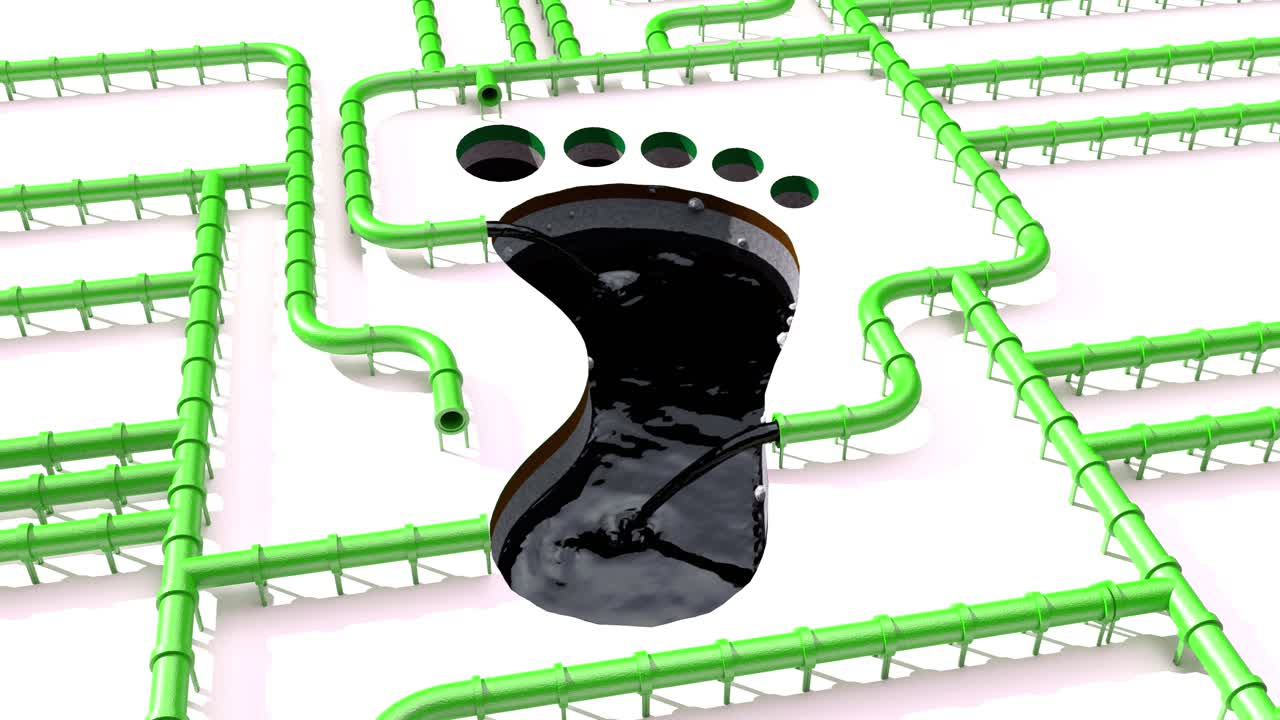 huella de carbono petróleo verde tubería línea de tubería huella de petróleo cambio climático 4k