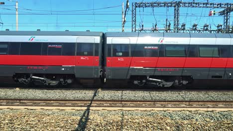 italo and frecciarossa trains passing in turin