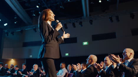 woman giving a business presentation