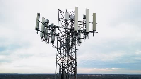 stunning aerial shot of cell phone tower