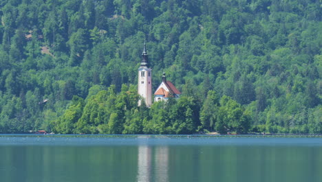 church of the assumption of mary at lake bled in slovenia