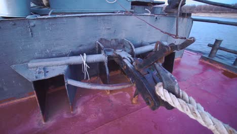 ship's anchor and mooring equipment on deck