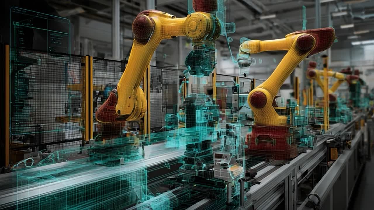 Innovative robotic arms enhance production efficiency in modern factory