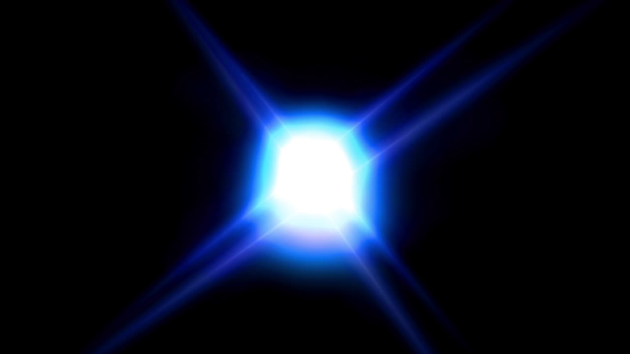Abstract Blue Light Flash Transition on Black Background