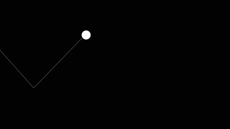 vector animation of white dot drawing chart of graph, chaotic movement, black background