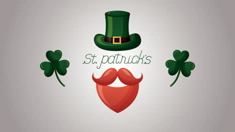 st patricks day animated card with elf hat and beard