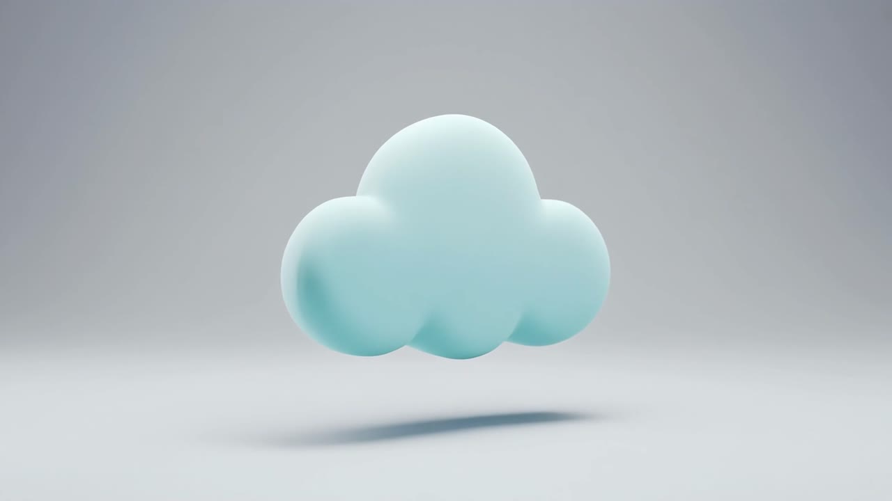 Icona nuvola 3D azzurra animata che si gonfia
