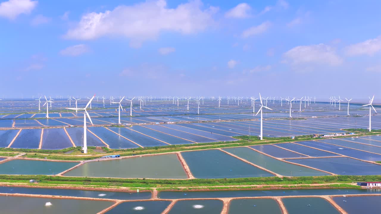 Aerial photography of wind turbines generating electricity, clean new energy, green energy, wind turbine power generation，Windmill for power generation