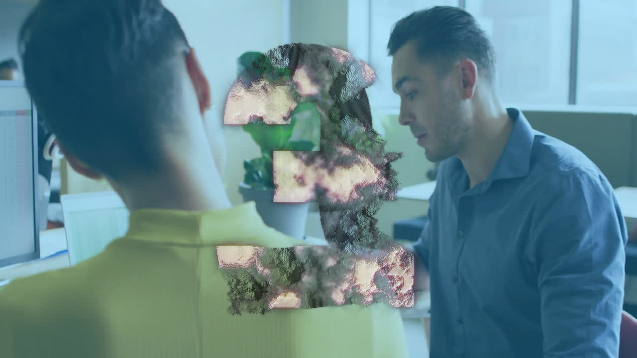 número dos animación sobre dos hombres trabajando en computadoras en la oficina