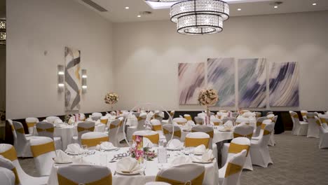 the dining area at a traditional wedding, adorned with a magnificent theme, is captured in an incredible shot.