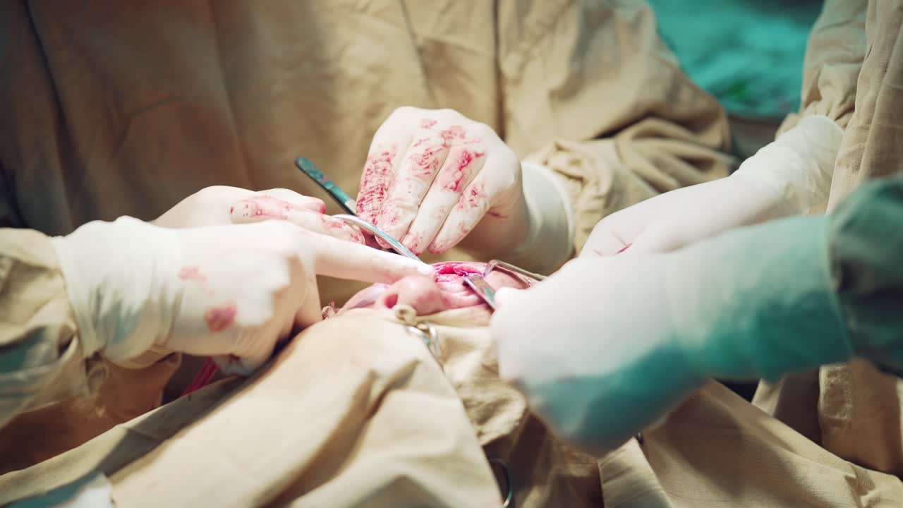 Helping hands. Workflow during the operation. Surgical intervention.