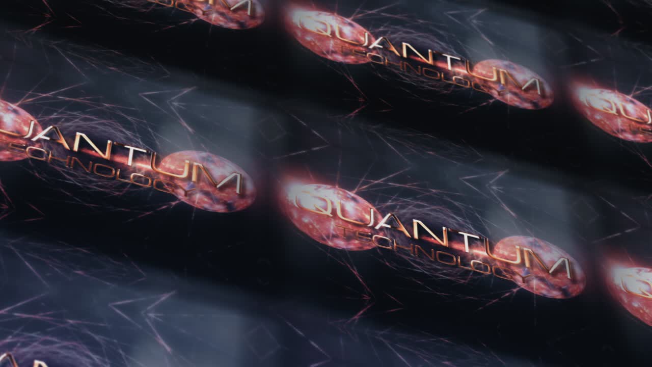 양자 기술 미래의 타일 매트릭스 패턴 led 벽 컨셉 4k 3d 렌더링 원활한 루프 창의적 양자 기술 영화 타이틀 트레일러 애니메이션 타이틀, 소개, 프레젠테이션