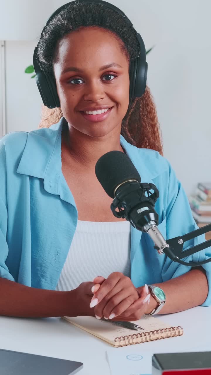 Engaging conversation with a host in a cozy studio setting