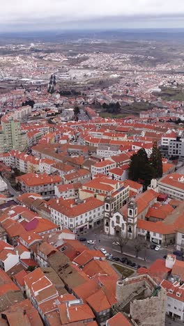 aerial view of a charming portuguese town with red roofs