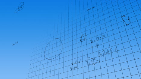 Animation-Der-Mathematischen-Datenverarbeitung-Auf-Blauem-Hintergrund