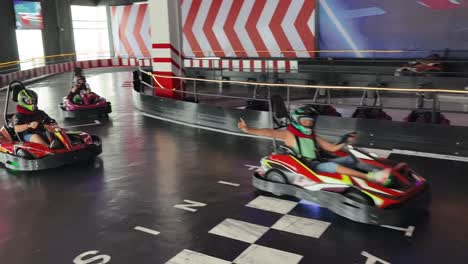 go-karting fun at an indoor arcade