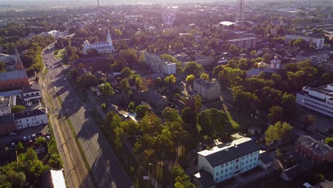aerial view of a town in lithuania