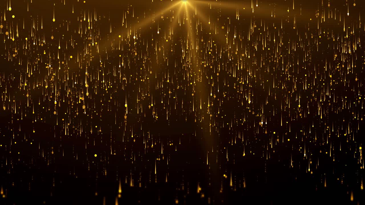 Gold singing performance particle lighting show annual award presentation stage background beautiful