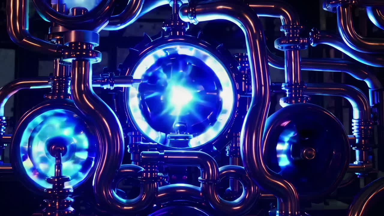 intrincadas máquinas de vapor-punk con componentes brillantes