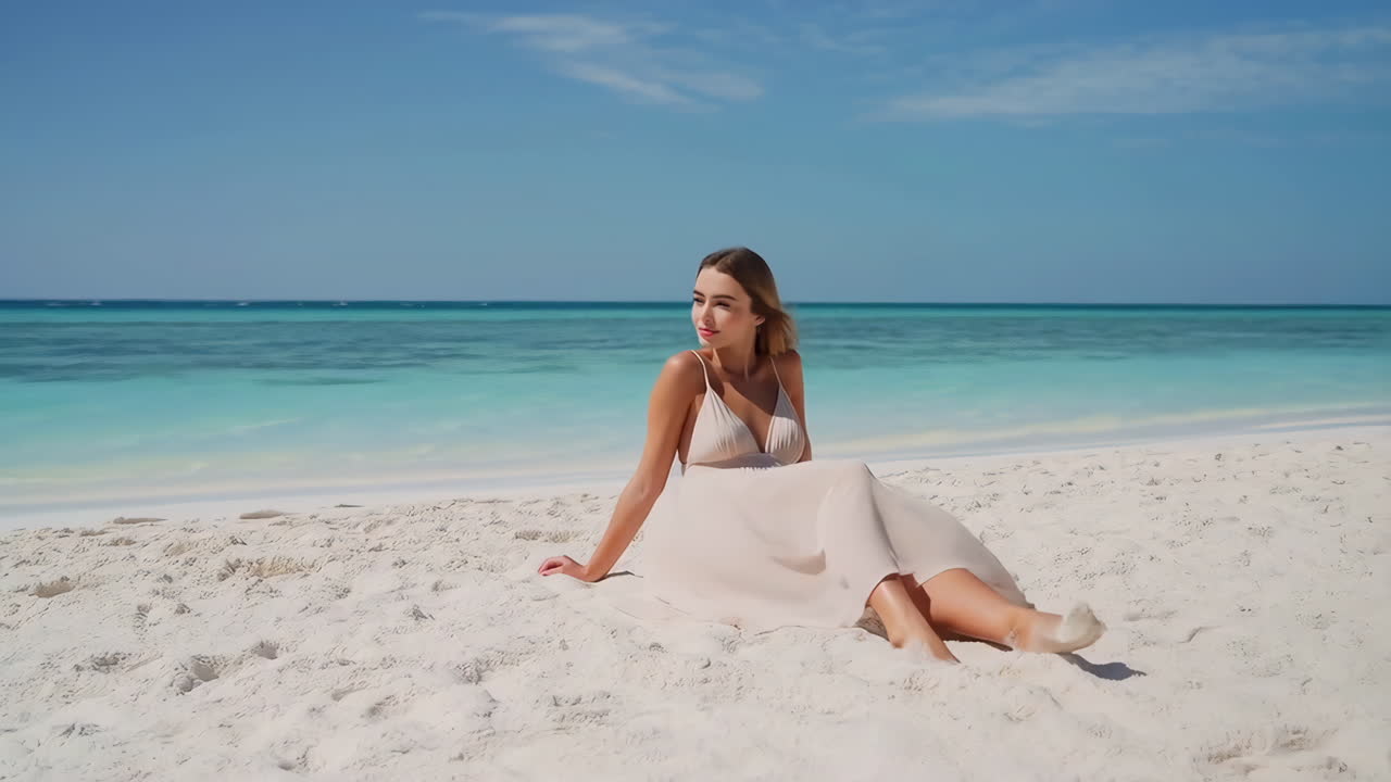 Woman relaxing on a beautiful tropical beach