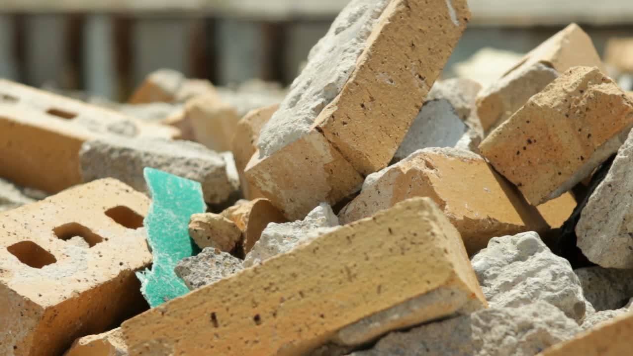 A clip of smashed bricks