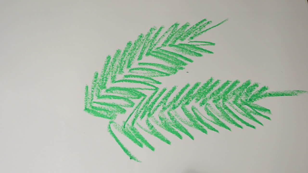 Disegno astratto di albero di Natale. Processo di disegno
