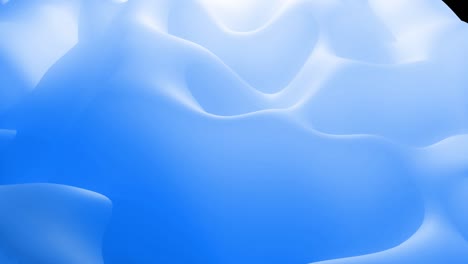 stylish abstract looped background, changing surface of soft translucent material. creative soft bright 3d bg with inner glow for festive events 4k. blue gradient.