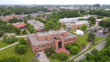 aerial view of a university campus