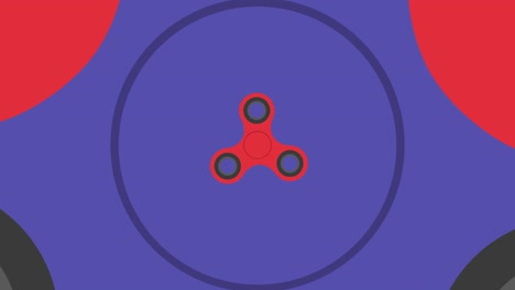 hand spinners spin on another hand spinner. a toy for concentration. looped video. motion graphics.
