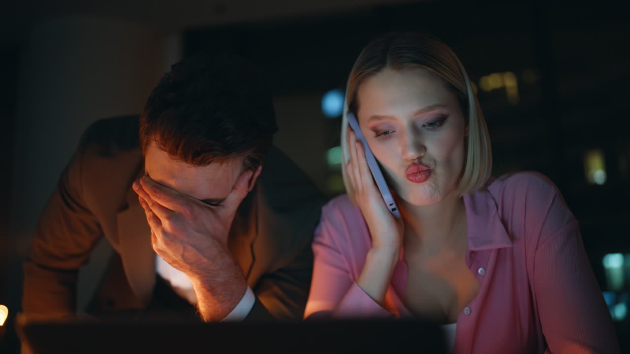 People Working Late at Night
