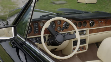 classic convertible car interior
