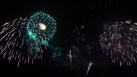 colorful fireworks display night background