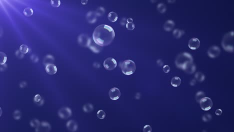 abstract different soap bubbles, water bubbles sun light beams shining 4k 3d green screen loop animation.