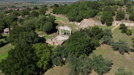 apollonia archaeological site in albania - aerial drone shot
