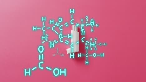 animation of chemical structures over inhaler