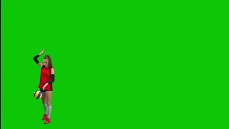 woman volleyball player on green screen