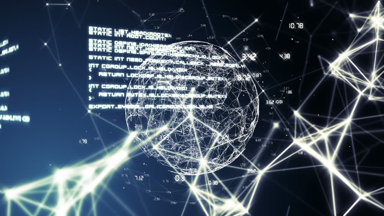 Digital earth surrunded by data animated