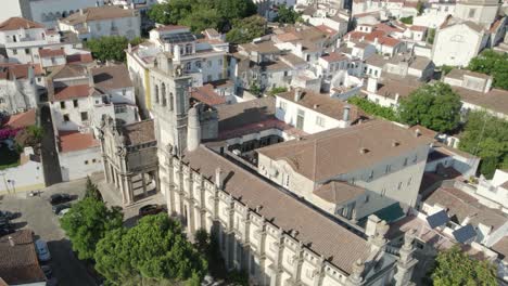 church of nossa senhora da graça orbital drone shot of portugal tourism landmark