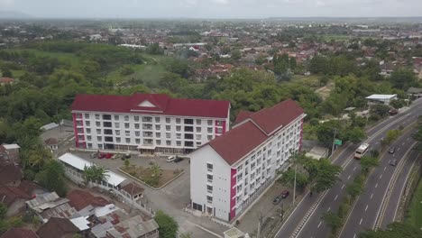 aerial view, a multi-storey building leased and built by the indonesian government, located in bantul