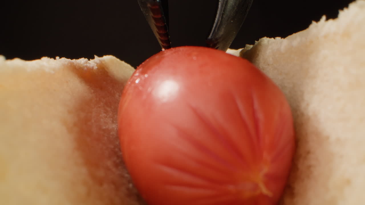 핫도그 준비 클로즈업