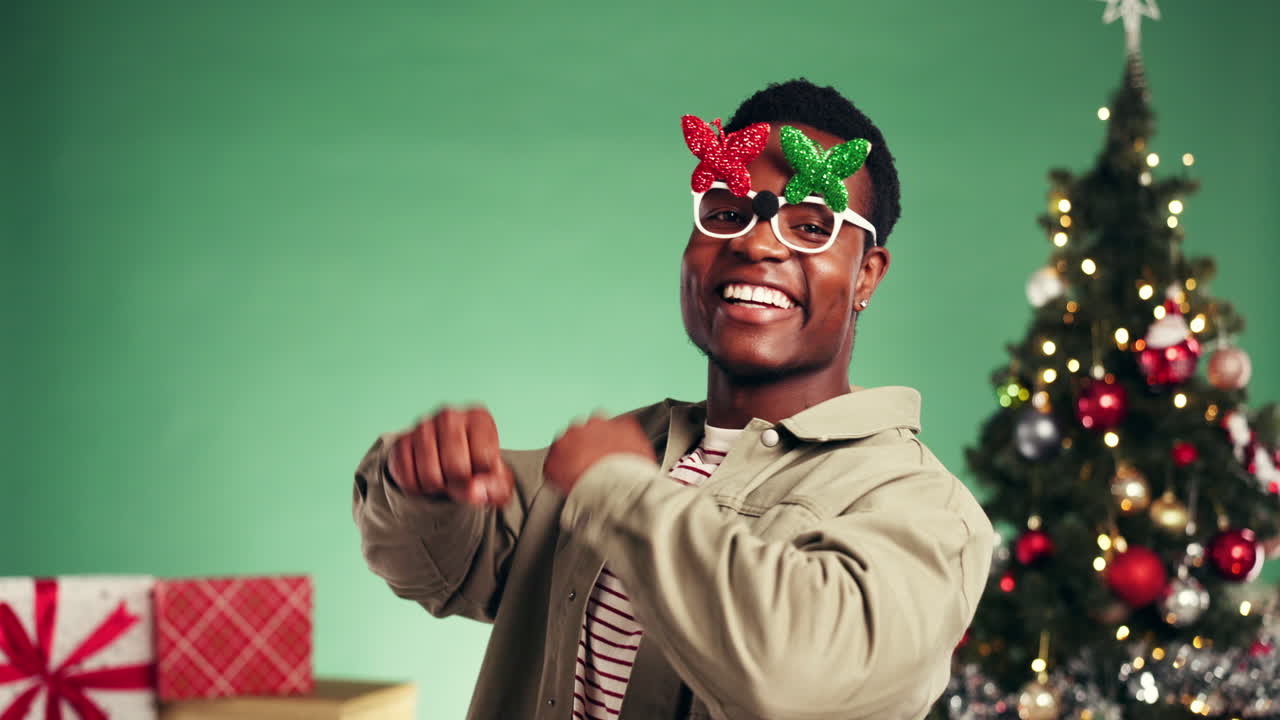 Festive Man Celebrating Christmas