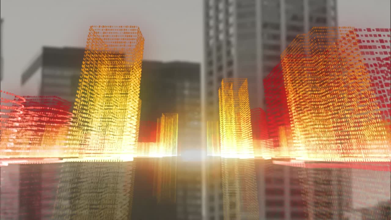 晴れた日の都市にある近代的な建物の外観。