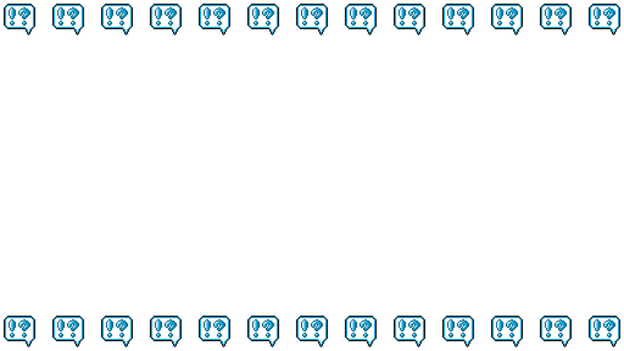 Pixel Art Speech bubble icon Interrobang Frame Animated Overlay 1080p Transparent 30 fps (2).mov