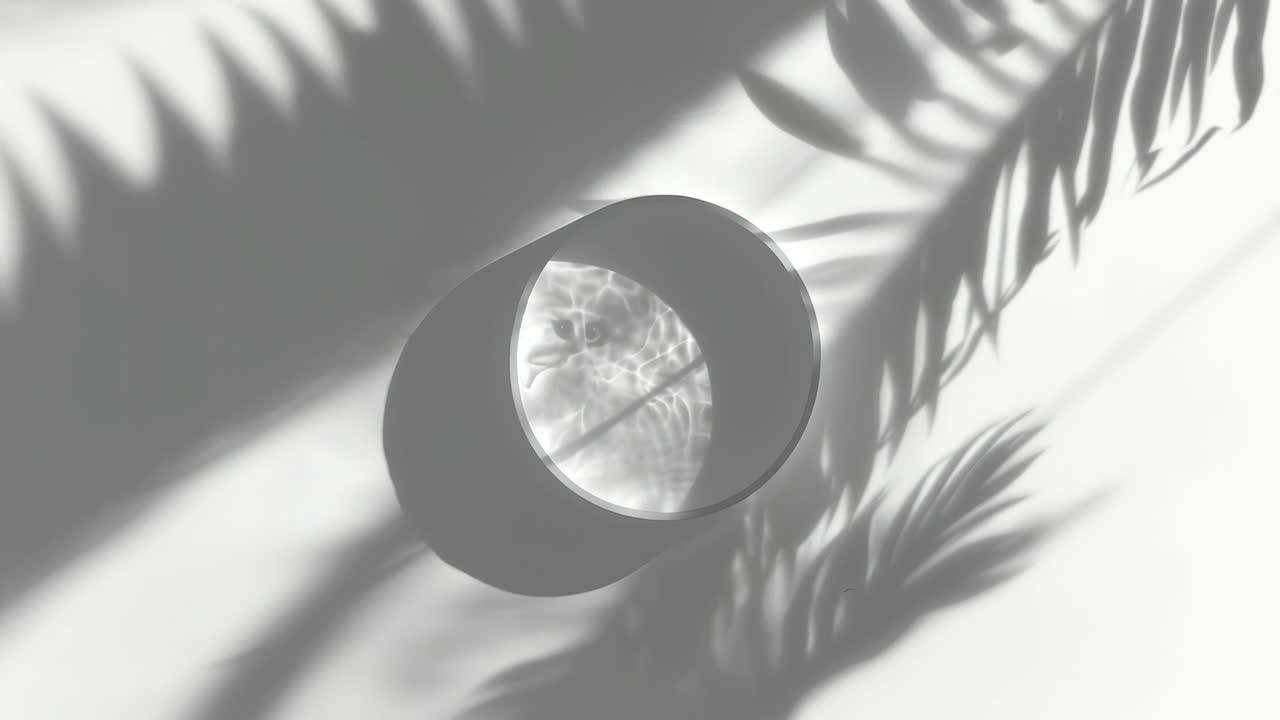 Minimalist Still Life with Water and Shadows