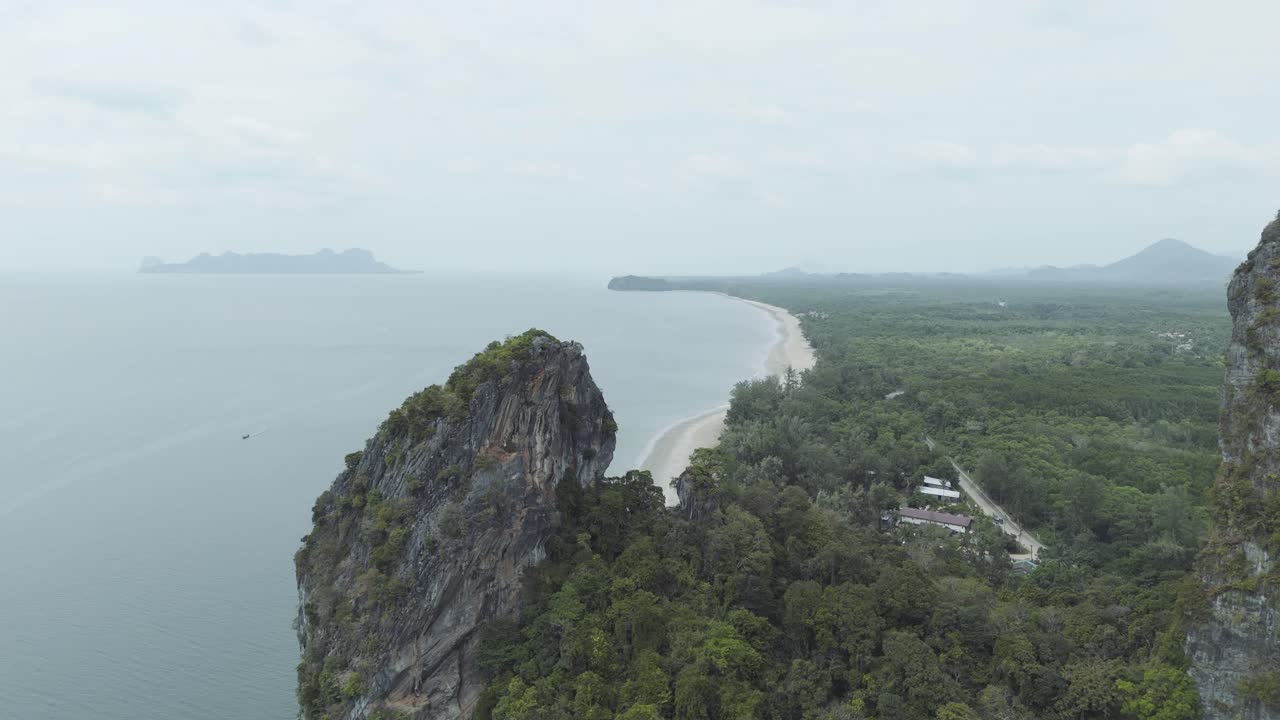 Fly over cliff and Had Yao beach in south Thailand