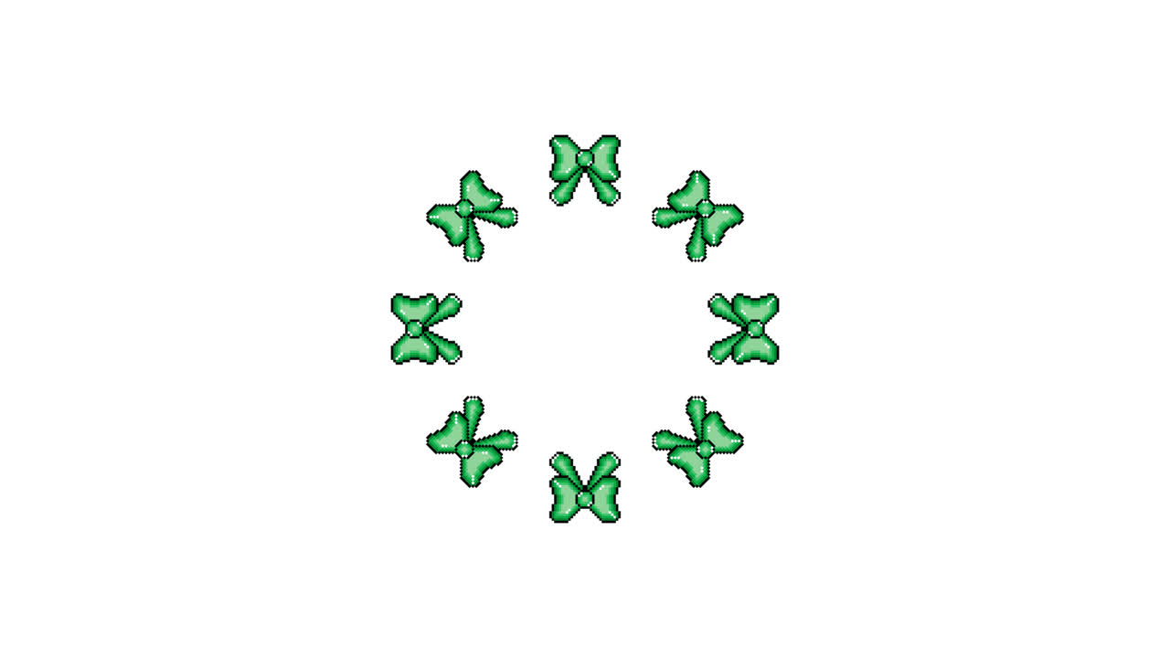 Pixel Art Ribbon Spinning Circle Animated Overlay Transparent 30fps (5)