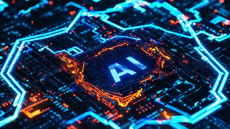 Chip processore di intelligenza artificiale con circuiti digitali luminosi